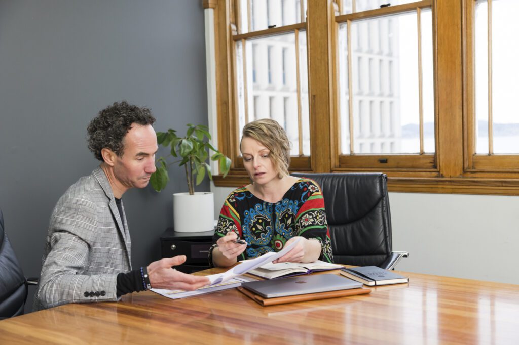 A man and a lady having a business meeting